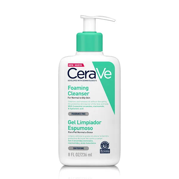 CERAVE Gel Limpiador Espumoso 236 ML Para piel normal a grasa
