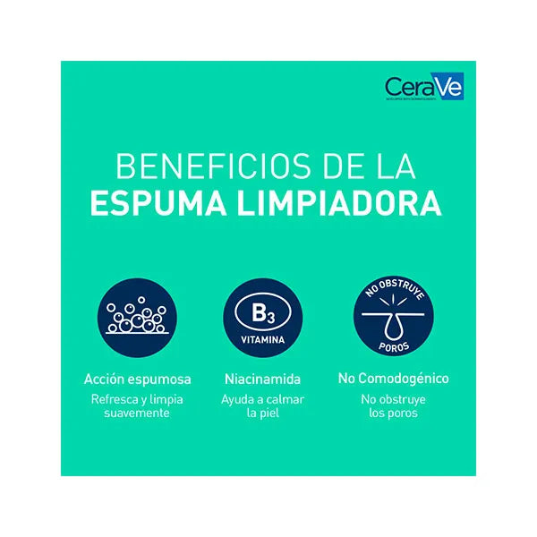 CERAVE Gel Limpiador Espumoso 236 ML Para piel normal a grasa
